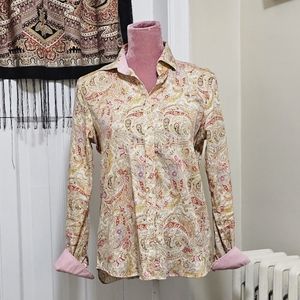 Chaps No Iron Paisley button-up shirt, size Medium.